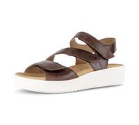 Riemchensandale GABOR, Damen, Gr. 42, nussbraun, Kalbsleder, Schuhe Riemchensandale, Plateau, Bequemschuh, Sandalette, Sommerschuh mit Ziernähten (47461346-42) nussbraun