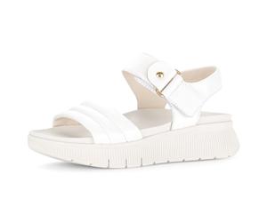 Riemchensandale GABOR, Damen, Gr. 43, weiß, Glattleder, Schuhe Riemchensandale, Plateau, Sandalette mit Ziernähten und Niete (52181649-43) weiß