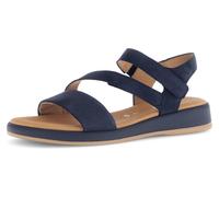 Riemchensandale GABOR "RHODOS", Damen, Gr. 36, blau (dunkelblau), Nubukleder, Schuhe Riemchensandale, Sommerschuh, Sandalette, Keilabsatz, in Bequemweite G (weit) (47941750-36) dunkelblau