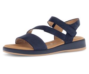 Riemchensandale GABOR "RHODOS", Damen, Gr. 36, blau (dunkelblau), Nubukleder, Schuhe Riemchensandale, Sommerschuh, Sandalette, Keilabsatz, in Bequemweite G (weit), Topseller (47941750-36) dunkelblau