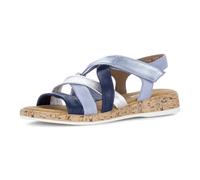 Riemchensandale GABOR "Rhodos", Damen, Gr. 37, marine, Nappaleder, Schuhe Riemchensandale, Sandalette, Sommerschuh im Kontrast-Look, G-Weite (44889133-37) marine