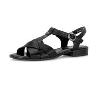 Riemchensandale GABOR "Rhodos", Damen, Gr. 37, schwarz, Nappaleder, Schuhe Riemchensandale, Blockabsatz, Sandalette mit verstellbarem Riemchen, G-Weite (86967433-37) schwarz