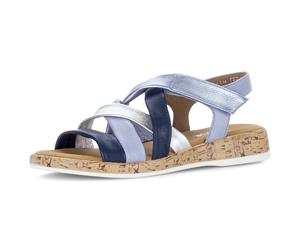 Riemchensandale GABOR "Rhodos", Damen, Gr. 40, marine, Nappaleder, Schuhe Riemchensandale, Sandalette, Sommerschuh im Kontrast-Look, G-Weite (44889133-40) marine