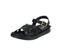 Riemchensandale GEOX "Geox Sandalen Leder", Damen, Gr. 37, schwarz, Leder, Schuhe Riemchensandale (33585838-37)