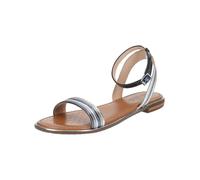 Riemchensandale GEOX "Geox Sandalen Leder", Damen, Gr. 39, blau, silber, Leder, Schuhe Riemchensandale (82343363-39)