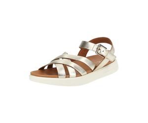 Riemchensandale GEOX "Geox Sandalen Leder", Damen, Gr. 40, gold, Leder, Schuhe Riemchensandale (89705103-40) gold