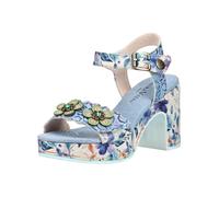 Riemchensandale LAURA VITA "LAURA VITA Sandalen Leder/Textil", Damen, Gr. 37, blau, Leder, Textil, Schuhe Riemchensandale (18094134-37) blau