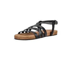 Riemchensandale LAZAMANI "Lazamani Sandalen Leder/Textil", Damen, Gr. 39, schwarz, Leder, Textil, Schuhe Riemchensandale (65758723-39) schwarz