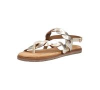 Riemchensandale LAZAMANI "Lazamani Sandalen Leder/Textil", Damen, Gr. 41, gold, Leder, Textil, Schuhe Riemchensandale (17658459-41) gold