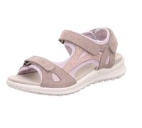 Riemchensandale LEGERO "Siris", Damen, Gr. 43, rosa (hellgrau), Nubukleder, kontrastfarbene Details, Schuhe Riemchensandale, Sommerschuh, Sandalette, Keilabsatz, in toller Farbkombi (83663341-43)