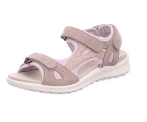 Riemchensandale LEGERO "Siris", Damen, Gr. 43, rosa (hellgrau), Nubukleder, kontrastfarbene Details, Schuhe Riemchensandale, Sommerschuh, Sandalette, Keilabsatz, in toller Farbkombi (83663341-43)