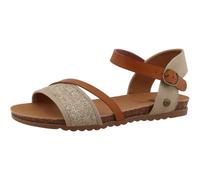 Riemchensandale MUSTANG SHOES "Nannette", Damen, Gr. 40, beige, Lederimitat, Schuhe Riemchensandale, Sommerschuh, Sandalette mit verstellbaren Riemchen (29169022-40) beige