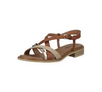 Riemchensandale NERO GIARDINI "Nero Giardini Sandalen Leder", Damen, Gr. 37, braun, beige, Leder, Schuhe Riemchensandale (25411532-37) braun, beige