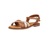 Riemchensandale OH MY SANDALS "Oh My Sandals Sandalen Leder", Damen, Gr. 40, braun, weiß, Leder, Schuhe Riemchensandale (79976742-40) braun, weiß