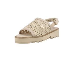Riemchensandale PAUL GREEN "Paul Green Sandalen Veloursleder/Textil", Damen, Gr. 39, natur, Textil, Veloursleder, Schuhe Riemchensandale (33505153-39) natur