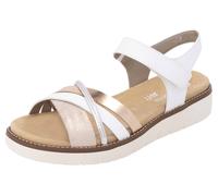 Riemchensandale REMONTE, Damen, Gr. 36, rosa (weiß, roségoldfarben), Lederimitat, Schuhe Riemchensandale, Keilabsatz, Sommerschuh, Sandalette mit herausnehmbarer Softeinlage, Topseller (36886939-36)
