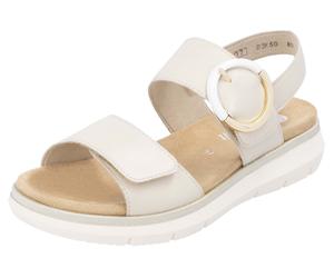 Riemchensandale REMONTE, Damen, Gr. 38, beige (creme), Leder, unifarben, Schuhe Riemchensandale, Sandale, Bequemschuh, Sommerschuh mit praktischen Klettverschlüssen, Topseller (39310027-38)