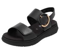 Riemchensandale REMONTE, Damen, Gr. 38, schwarz, Leder, unifarben, Schuhe Riemchensandale, Sandale, Bequemschuh, Sommerschuh mit praktischen Klettverschlüssen, Topseller (30604614-38)