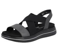 Remonte, Sommerschuh, Sandalette, Keilabsatz, mit praktischem Gummizug (12516022-43) schwarz