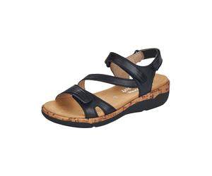 Riemchensandale REMONTE "Remonte Sandalen Leder", Damen, Gr. 40, schwarz, Leder, Schuhe Riemchensandale (91263264-40) schwarz
