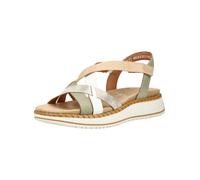 Riemchensandale REMONTE "Remonte Sandalen Leder", Damen, Gr. 42, grün, beige, Leder, Schuhe Riemchensandale (64164944-42) grün, beige