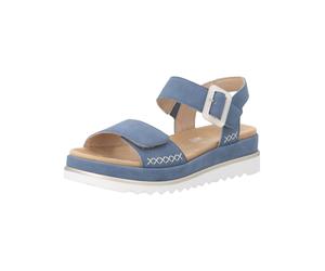 Riemchensandale REMONTE "Remonte Sandalen Leder", Damen, Gr. 43, blau, Leder, Schuhe Riemchensandale (81890957-43) blau