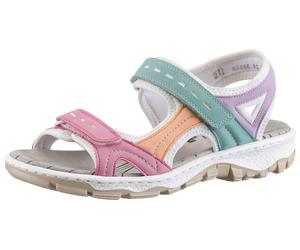 Riemchensandale RIEKER, Damen, Gr. 36, bunt (multi), Nubuklederimitat, Textil, Schuhe Riemchensandale, Sommerschuh, Sandalette, Outdoorsandale mit Klett, Topseller (90682532-36)