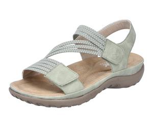 Riemchensandale RIEKER, Damen, Gr. 39, grün (mint), Nubuklederimitat, Schuhe Riemchensandale, Sommerschuh, Sandalette, Keilabsatz, mit Gummizügen, Topseller (10527038-39)