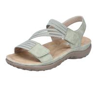 Riemchensandale RIEKER, Damen, Gr. 40, grün (mint), Nubuklederimitat, Schuhe Riemchensandale, Sommerschuh, Sandalette, Keilabsatz, mit Gummizügen (10527038-40)