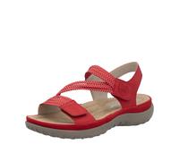 Riemchensandale RIEKER, Damen, Gr. 43, rot, Nubuklederimitat, Schuhe Riemchensandale, Sommerschuh, Sandalette, Keilabsatz, mit Gummizügen (22921010-43)