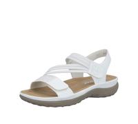 Riemchensandale RIEKER, Damen, Gr. 43, weiß, Nubuklederimitat, Schuhe Riemchensandale, Sommerschuh, Sandalette, Keilabsatz, mit Gummizügen, Topseller (48224118-43) weiß