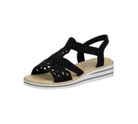 Riemchensandale RIEKER "Rieker Sandalen Textil", Damen, Gr. 38, schwarz, Textil, Schuhe Riemchensandale (29289608-38) schwarz