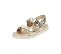 Riemchensandale STEVE MADDEN "STEVE MADDEN Sandalen Leder", Damen, Gr. 37, Lederimitat, gold, Schuhe Riemchensandale (25849903-37) gold