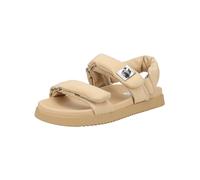 Riemchensandale STEVE MADDEN "STEVE MADDEN Sandalen Textil", Damen, Gr. 39, beige, Textil, Schuhe Riemchensandale (43673900-39) beige