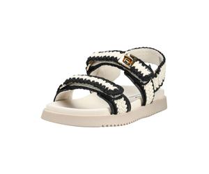 Riemchensandale STEVE MADDEN "STEVE MADDEN Sandalen Textil", Damen, Gr. 40, braun (beige, schwarz), Textil, Schuhe Riemchensandale (29184226-40) beige, schwarz