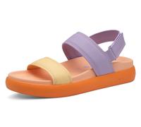 Riemchensandale TAMARIS, Damen, Gr. 36, lila (violett kombiniert), Lederimitat, Schuhe Riemchensandale, Plateau, Sommerschuh, Klettschuh, Sandalette in veganer Verarbeitung (21400434-36)