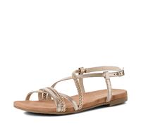 Riemchensandale TAMARIS, Damen, Gr. 38, champagner, kombiniert, Leder, Lederimitat, unifarben, Schuhe Riemchensandale, Sommerschuh, Sandalette mit feinen Riemchen (77349810-38) champagner, kombiniert