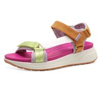 Riemchensandale TAMARIS, Damen, Gr. 40, bunt (multi), Textil, Schuhe Riemchensandale, Plateau, Sandalette, Trekkingsandale, verstellbare Klettverschlüsse (62094251-40) multi