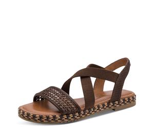 Riemchensandale TAMARIS, Damen, Gr. 40, mokka, Lederimitat, Textil, bestickt, Basic, Schuhe Riemchensandale, Sommerschuh, Sandalette mit bestickter Sohle (96041323-40) mokka