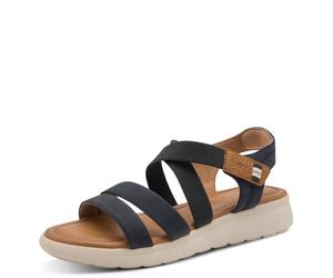Riemchensandale TAMARIS, Damen, Gr. 40, schwarz (navy), Lederimitat, unifarben mit Farbeinsatz, Schuhe Riemchensandale, Sommerschuh, Sandalette mit praktischem Klettverschluss (53189717-40) navy