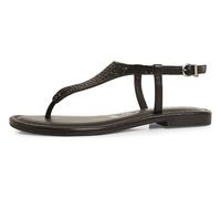 Riemchensandale TAMARIS, Damen, Gr. 42, schwarz, Leder, glänzend, unifarben, Schuhe Riemchensandale, Sandalette, Sommerschuh, Festtagsschuh, funkelnde Strasssteinchen (39191851-42)