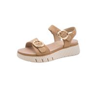 Riemchensandale TAMARIS "Tamaris Sandalen Leder", Damen, Gr. 38, camel, weiß, Leder, Schuhe Riemchensandale (82490303-38) camel, weiß