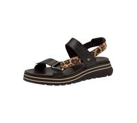 Riemchensandale TAMARIS "Tamaris Sandalen Leder", Damen, Gr. 38, schwarz (schwarz, braun), Leder, Schuhe Riemchensandale (55823727-38) schwarz, braun