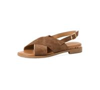 Riemchensandale TAMARIS "Tamaris Sandalen Veloursleder", Damen, Gr. 38, dunkelbraun, Veloursleder, Schuhe Riemchensandale (16023943-38) dunkelbraun