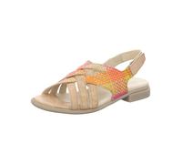 Riemchensandale THINK "Think Sandalen Leder", Damen, Gr. 37, bunt (beige, pink), Leder, Schuhe Riemchensandale (89960722-37) beige, pink