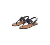 Tommy Hilfiger Damen Sandalen Leather Thong Zehentrenner, Schwarz (Black), 37
