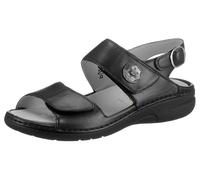 Riemchensandale WALDLÄUFER "GUNNA", Damen, Gr. 4 (37), schwarz, Nappaleder, Schuhe Riemchensandale, Sommerschuh, Sandalette, Keilabsatz, mit Klett, Weite G = weit (53278747-4)