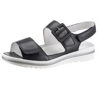 Riemchensandale WALDLÄUFER "HAKURA", Damen, Gr. 8 (42), blau (dunkelblau), Leder, unifarben, Schuhe Riemchensandale, Sommerschuh, Sandalette, Keilabsatz, mit Profilsohle, Weite H (71328852-8)