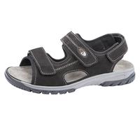 Riemchensandale WALDLÄUFER "HARALD", Herren, Gr. 9 (43), schwarz, Nubukleder, unifarben, Schuhe Riemchensandale, Sommerschuh, Klettschuh, Outdoorschuh, in komfortabler H-Weite (70091808-9) schwarz
