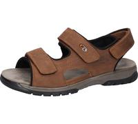 Riemchensandale WALDLÄUFER "HARALD", Herren, Gr. 9,5 (44), braun (dunkelbraun), Nubukleder, Schuhe Riemchensandale, Sommerschuh, Klettschuh, Outdoorschuh, in komfortabler H-Weite (58726431-9,5) dunkel